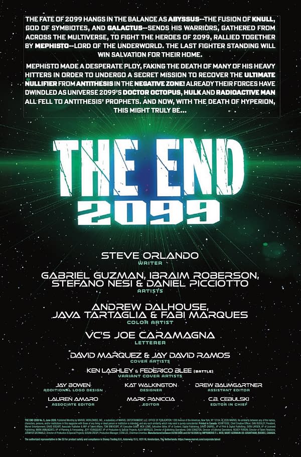 Interior preview page from THE END 2099 #5 DAVID MARQUEZ COVER