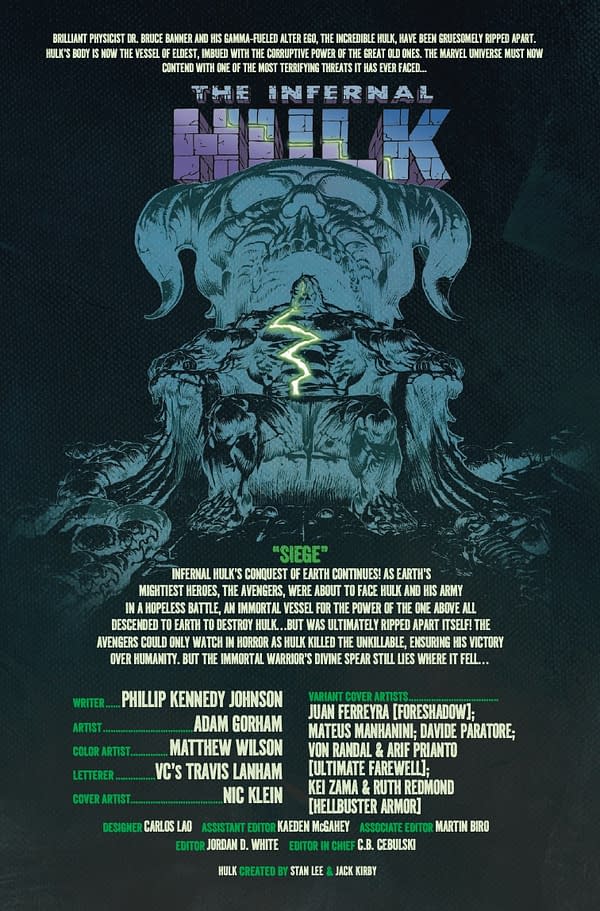 Interior preview page from INFERNAL HULK #6 NIC KLEIN COVER