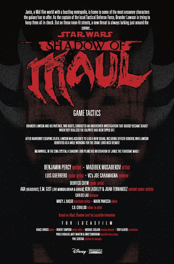 Interior preview page from STAR WARS: SHADOW OF MAUL #2 DERRICK CHEW COVER