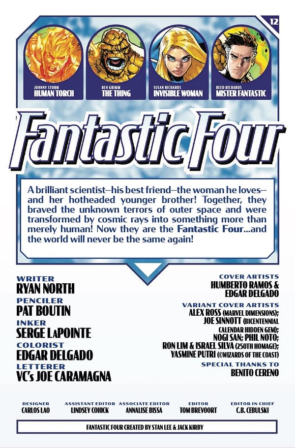 Interior preview page from FANTASTIC FOUR #12 HUMBERTO RAMOS COVER