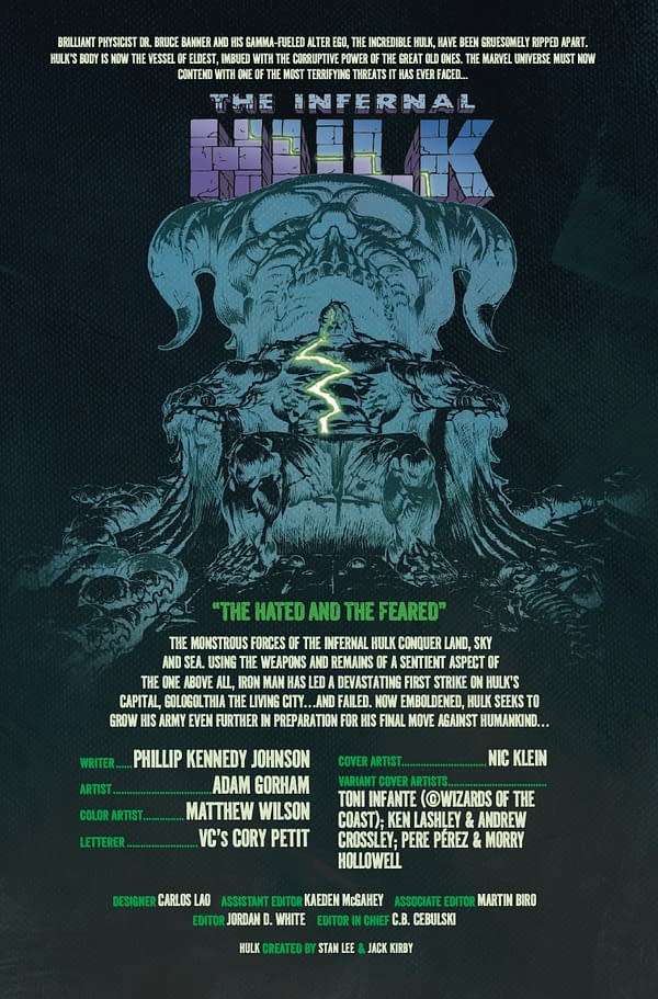 Interior preview page from THE INFERNAL HULK #7 NIC KLEIN COVER