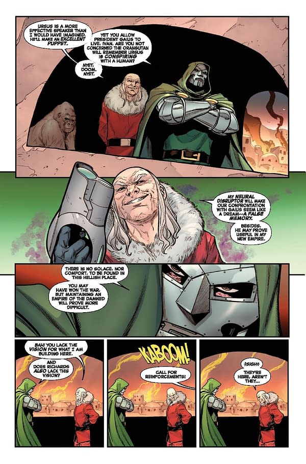 Interior preview page from PLANET OF THE APES VS. FANTASTIC FOUR #4 GREG LAND COVER