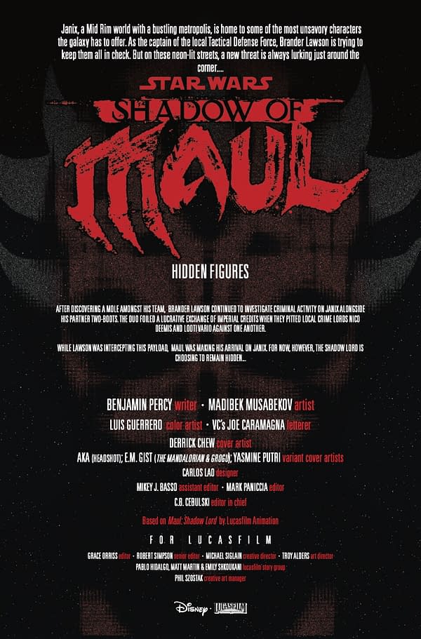 Interior preview page from STAR WARS: SHADOW OF MAUL #3 DERRICK CHEW COVER
