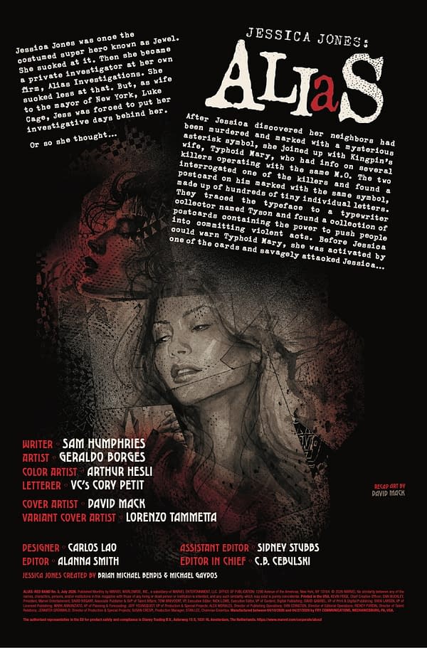 Interior preview page from ALIAS: RED BAND #3 DAVID MACK COVER