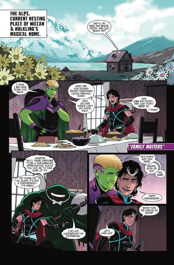 Interior preview page from WICCAN & HULKLING: RAID OF ULTRON #1 RUSSELL DAUTERMAN COVER