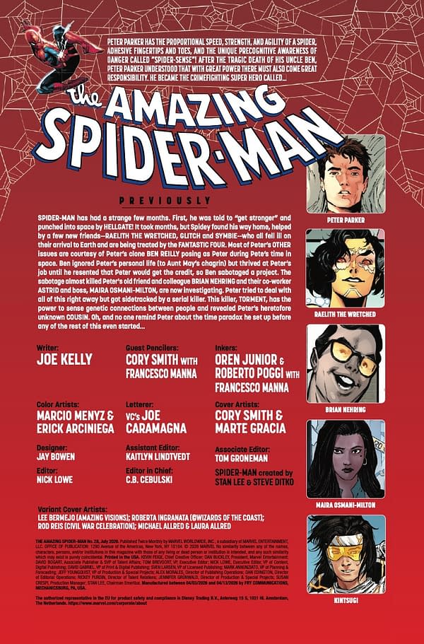 Interior preview page from AMAZING SPIDER-MAN #28 CORY SMITH COVER