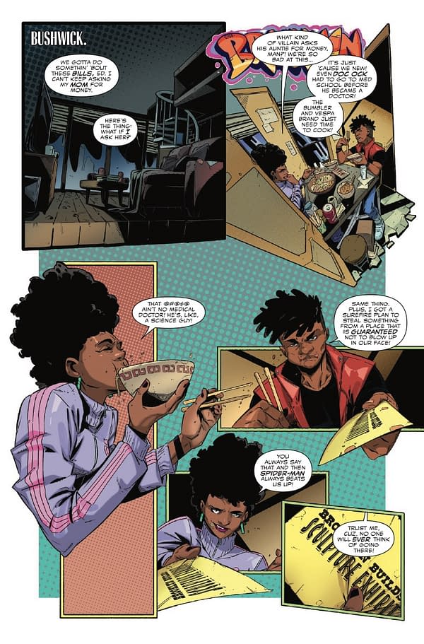 Interior preview page from ASTONISHING MILES MORALES: SPIDER-MAN - THE ART OF THWIP #1 TUARIN CLARKE COVER