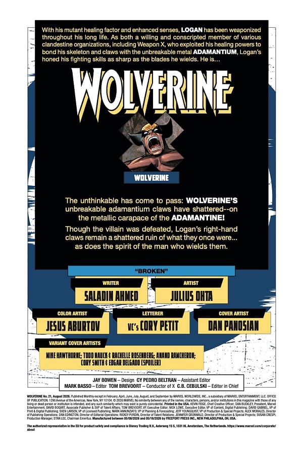 Interior preview page from WOLVERINE #21 DAN PANOSIAN COVER