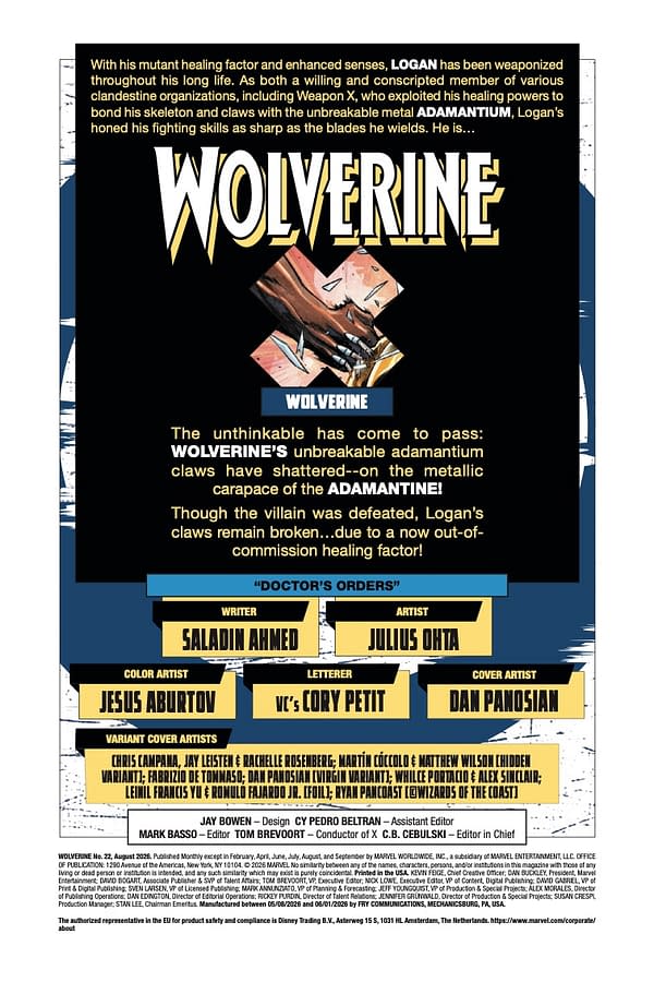 Interior preview page from WOLVERINE #22 DAN PANOSIAN COVER
