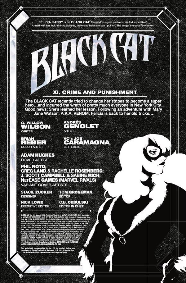 Interior preview page from BLACK CAT #11 ADAM HUGHES COVER