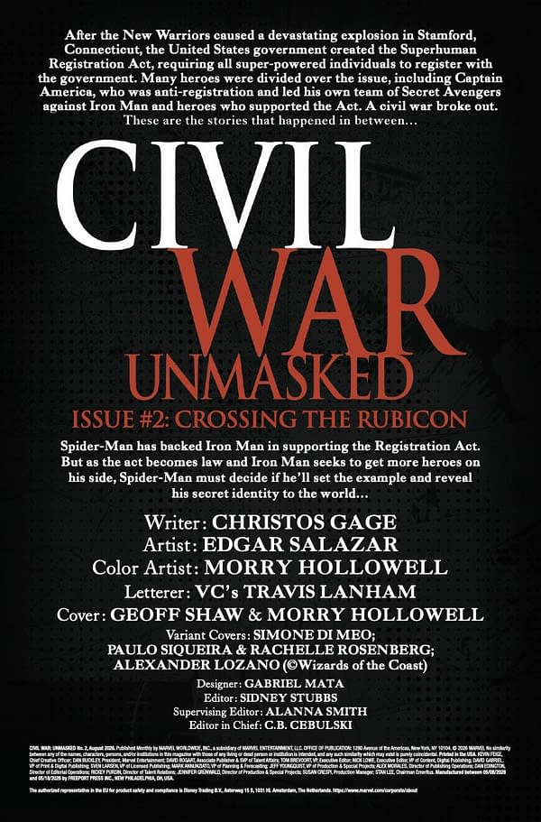 Interior preview page from CIVIL WAR: UNMASKED #2 GEOFF SHAW COVER