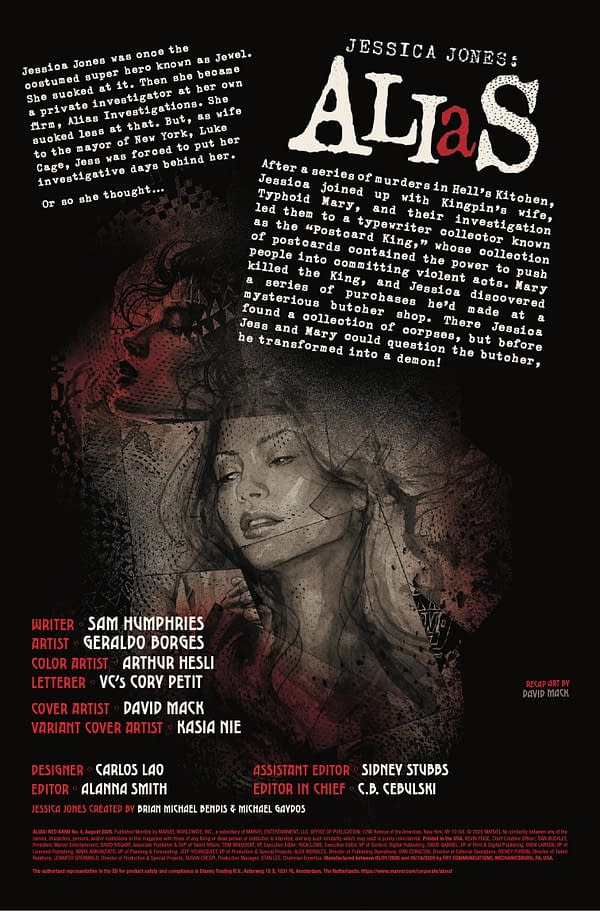 Interior preview page from ALIAS: RED BAND #4 DAVID MACK COVER