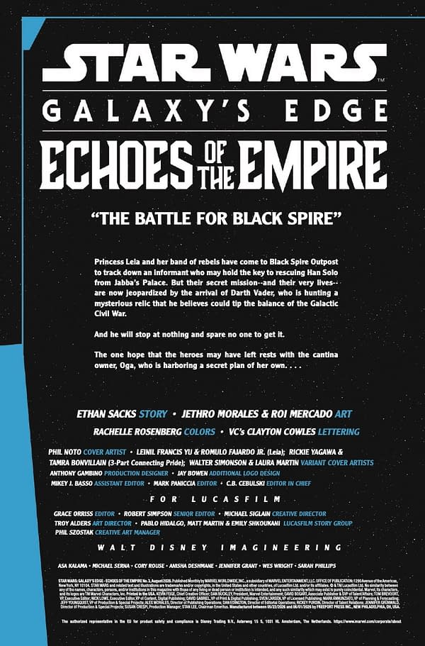 Interior preview page from STAR WARS: GALAXY'S EDGE – ECHOES OF THE EMPIRE #3 PHIL NOTO COVER