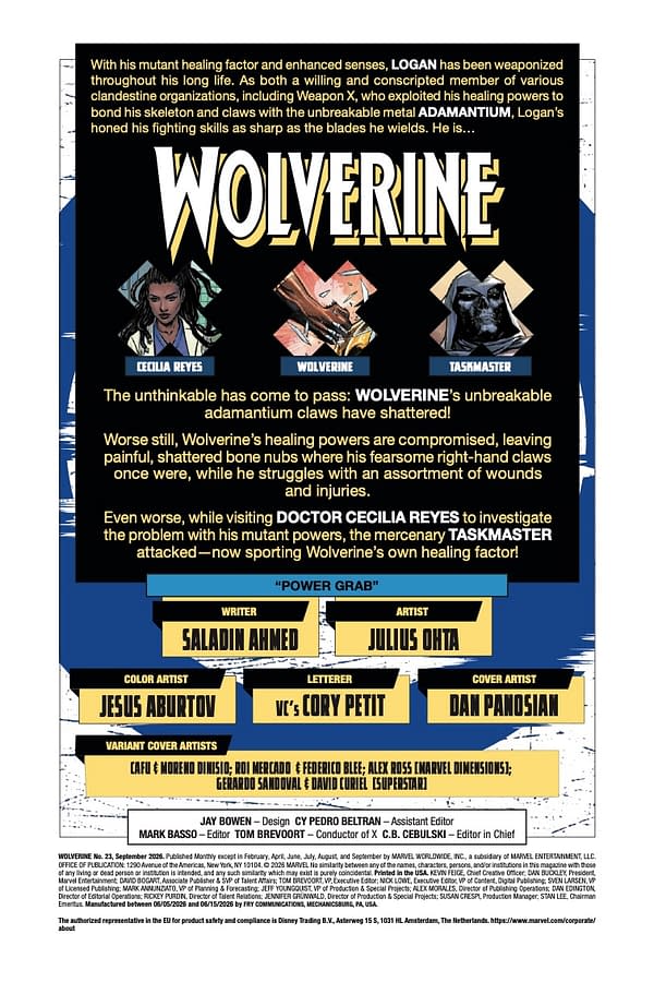 Interior preview page from WOLVERINE #23 DAN PANOSIAN COVER