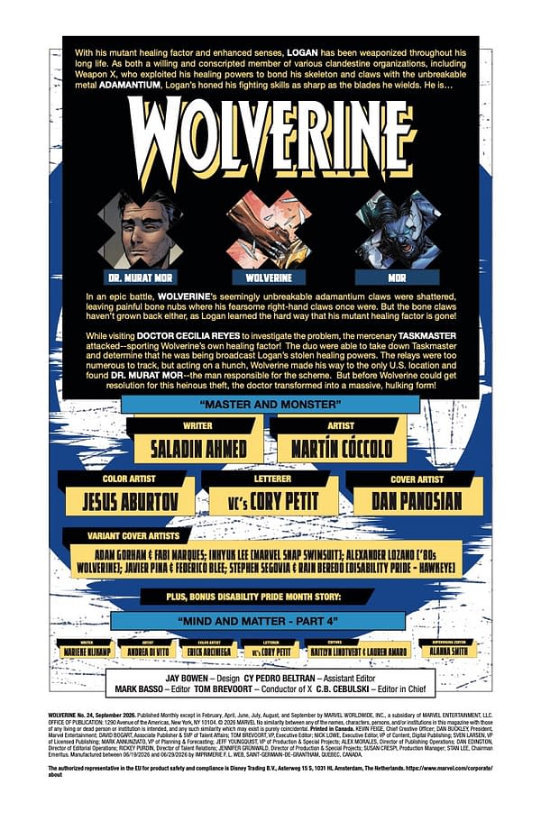 Interior preview page from WOLVERINE #24 DAN PANOSIAN COVER