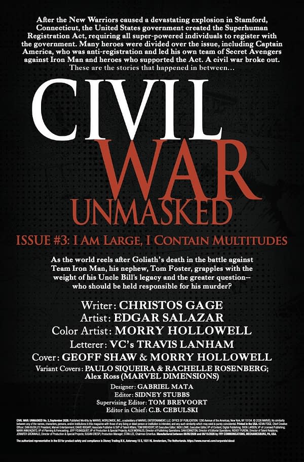 Interior preview page from CIVIL WAR: UNMASKED #3 GEOFF SHAW COVER
