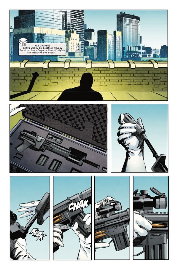 Interior preview page from PUNISHER VS. SPIDER-MAN #1 JONAS SCHARF COVER