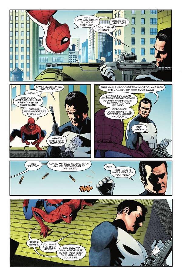 Interior preview page from PUNISHER VS. SPIDER-MAN #1 JONAS SCHARF COVER