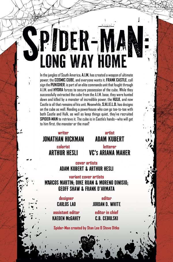 Interior preview page from SPIDER-MAN: LONG WAY HOME #2 ADAM KUBERT COVER