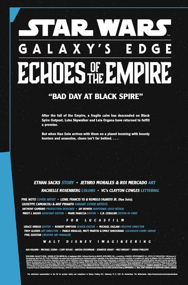 Interior preview page from STAR WARS: GALAXY'S EDGE – ECHOES OF THE EMPIRE #4 PHIL NOTO COVER