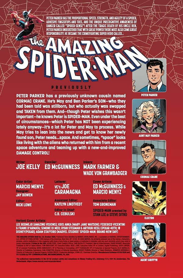 Interior preview page from AMAZING SPIDER-MAN #34 ED MCGUINNESS COVER