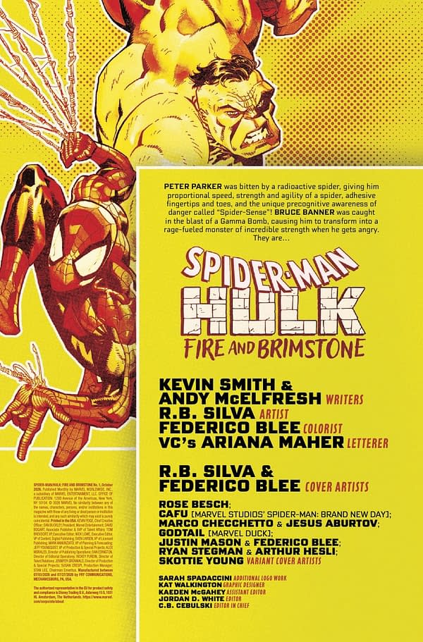 Interior preview page from SPIDER-MAN / HULK: FIRE AND BRIMSTONE #1 R.B. SILVA COVER