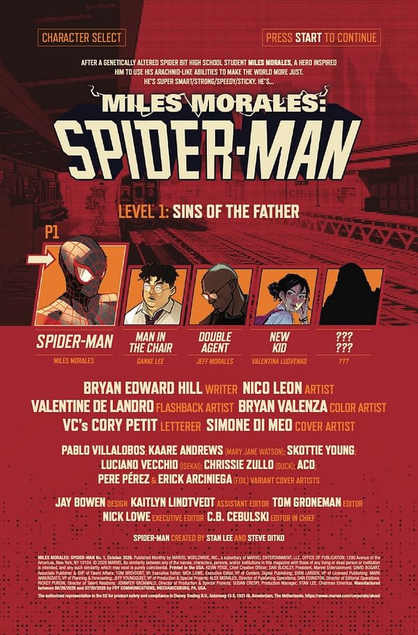 Interior preview page from MILES MORALES: SPIDER-MAN #1 SIMONE DI MEO COVER
