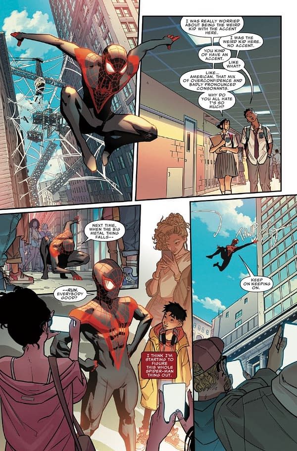 Interior preview page from MILES MORALES: SPIDER-MAN #1 SIMONE DI MEO COVER