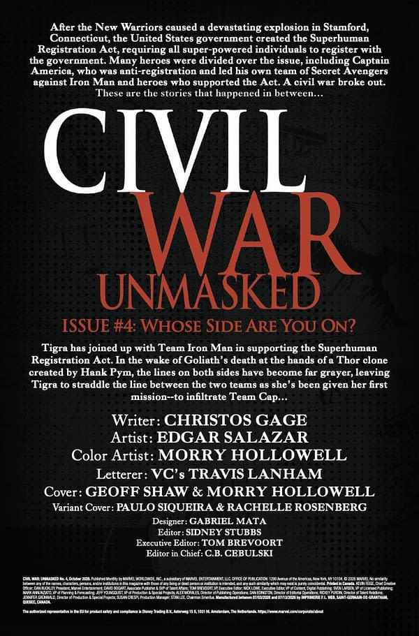 Interior preview page from CIVIL WAR: UNMASKED #4 GEOFF SHAW COVER