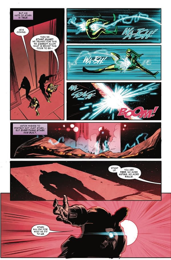 Interior preview page from IRON MAN #8 RYAN STEGMAN COVER