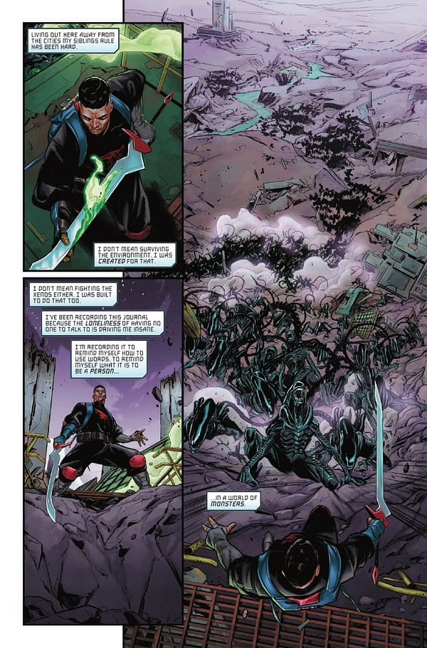 Interior preview page from ALIEN: KING KILLER #5 DAVID YARDIN COVER