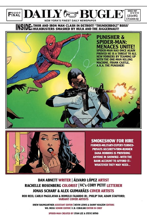 Interior preview page from PUNISHER VS. SPIDER-MAN #2 JONAS SCHARF COVER