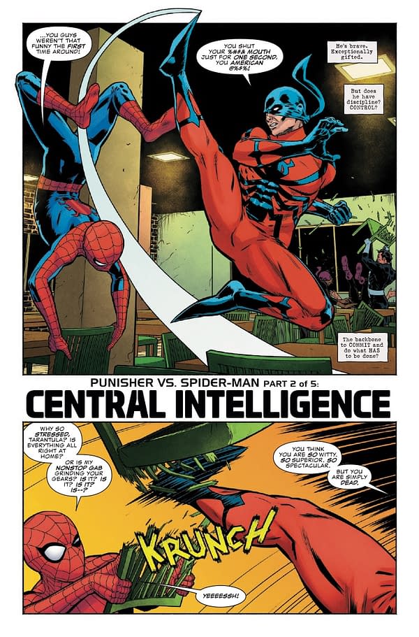 Interior preview page from PUNISHER VS. SPIDER-MAN #2 JONAS SCHARF COVER