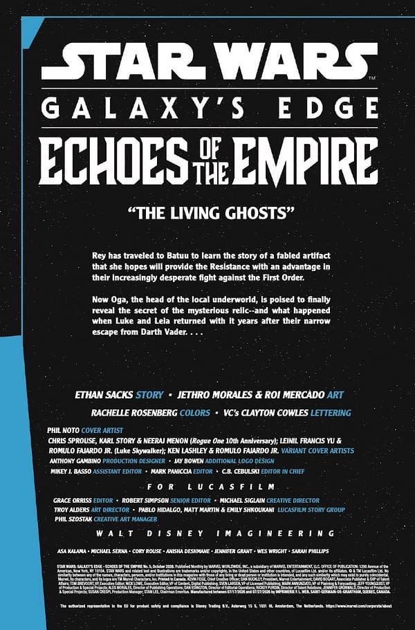 Interior preview page from STAR WARS: GALAXY'S EDGE - ECHOES OF THE EMPIRE #5 PHIL NOTO COVER