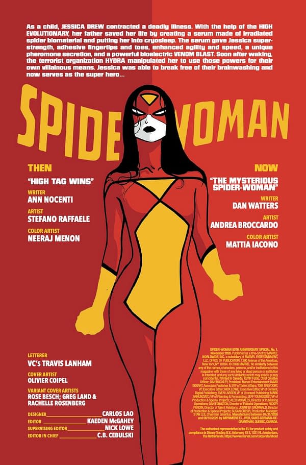 Interior preview page from SPIDER-WOMAN 50TH ANNIVERSARY SPECIAL #1 OLIVIER COIPEL COVER