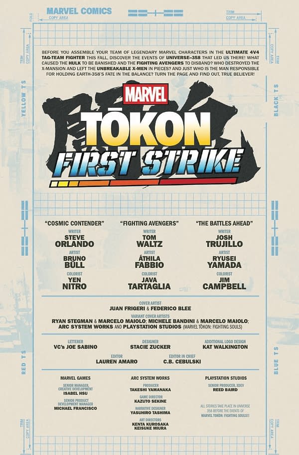 Interior preview page from MARVEL TōKON: FIRST STRIKE #1 JUAN FRIGERI COVER