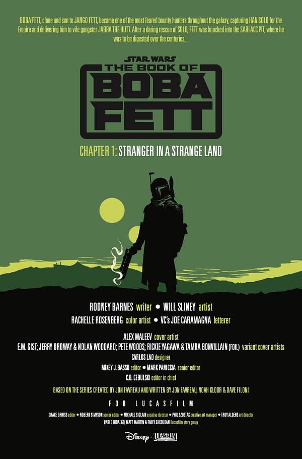 Interior preview page from STAR WARS: THE BOOK OF BOBA FETT #1 ALEX MALEEV COVER