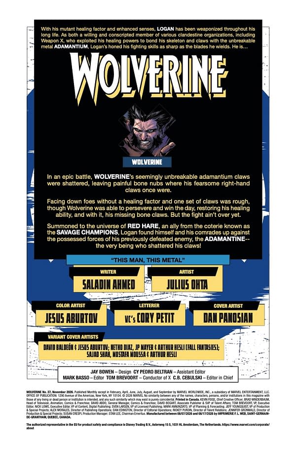 Interior preview page from WOLVERINE #27 DAN PANOSIAN COVER