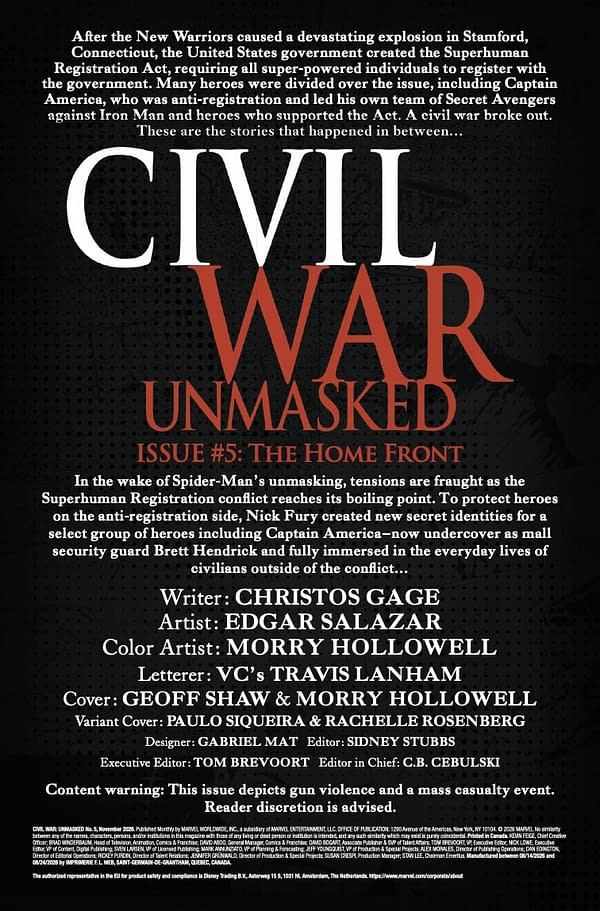 Interior preview page from CIVIL WAR: UNMASKED #5 GEOFF SHAW COVER