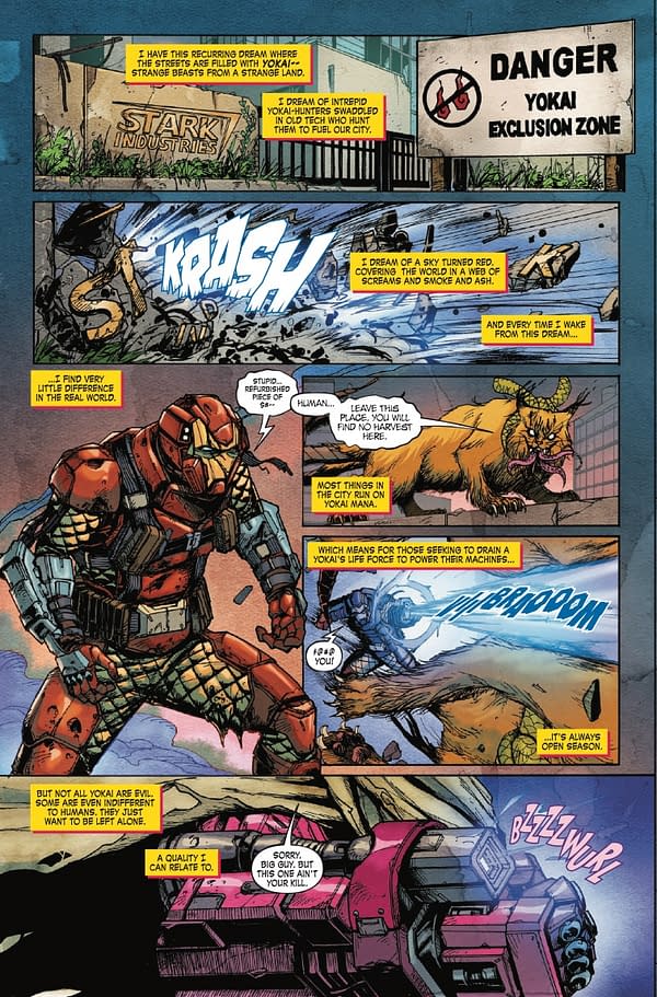 Interior preview page from MARVEL MANGAVERSE: IRON KNIGHT #1 YUJI KAKU COVER