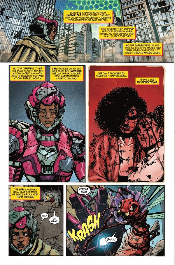 Interior preview page from MARVEL MANGAVERSE: IRON KNIGHT #1 YUJI KAKU COVER