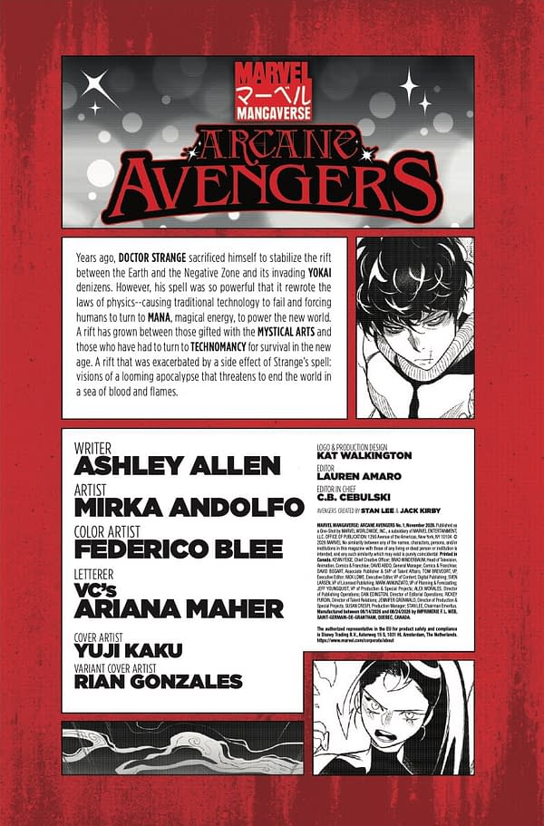 Interior preview page from MARVEL MANGAVERSE: ARCANE AVENGERS #1 YUJI KAKU COVER