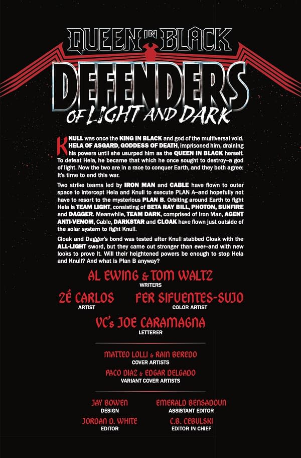 Interior preview page from QUEEN IN BLACK: DEFENDERS OF LIGHT AND DARK #3 MATTEO LOLLI COVER