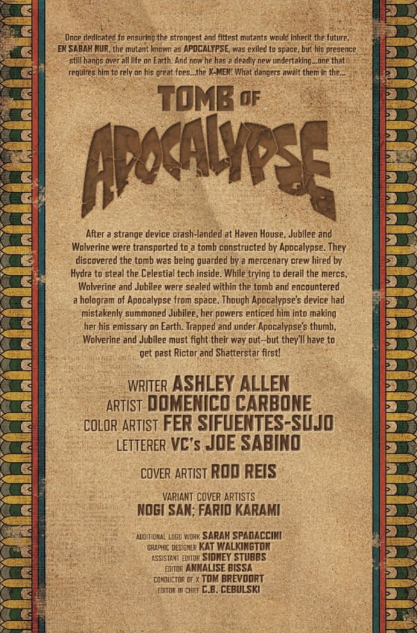 Interior preview page from TOMB OF APOCALYPSE #2 FABRIZIO DE TOMMASO COVER