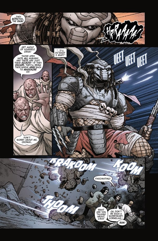 Interior preview page from PREDATOR VS. THE PLANET OF THE APES #4 STONEHOUSE COVER