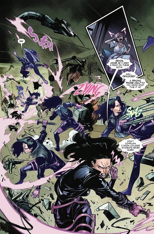 Interior preview page from PSYLOCKE #3 MAHMUD ASRAR COVER