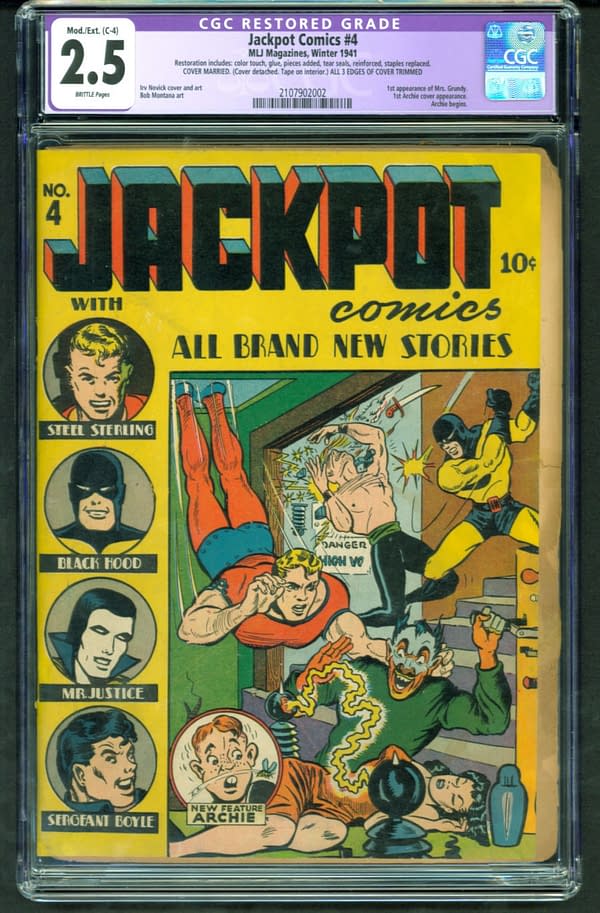 The issue of Jackpot Comics #4 that is up for auction on ComicConnect. Image Credit: ComicConnect