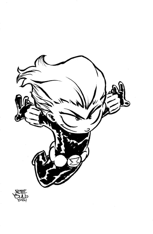 Cover image for BLACK WIDOW & HAWKEYE #4 SKOTTIE YOUNG'S BIG MARVEL VIRGIN BLACK AND WHITE VARIA NT