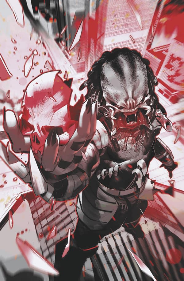 Cover image for PREDATOR: BLACK, WHITE & BLOOD #1 SIMONE DI MEO VIRGIN VARIANT