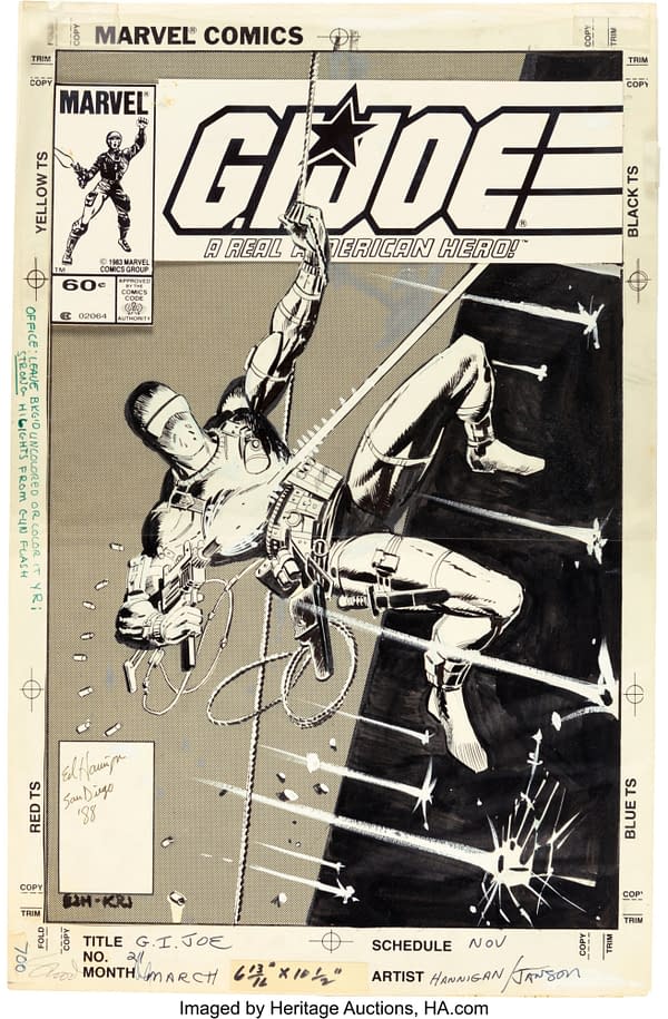 Original Snake Eyes Cover Art To GI Joe #21 Up For Auction